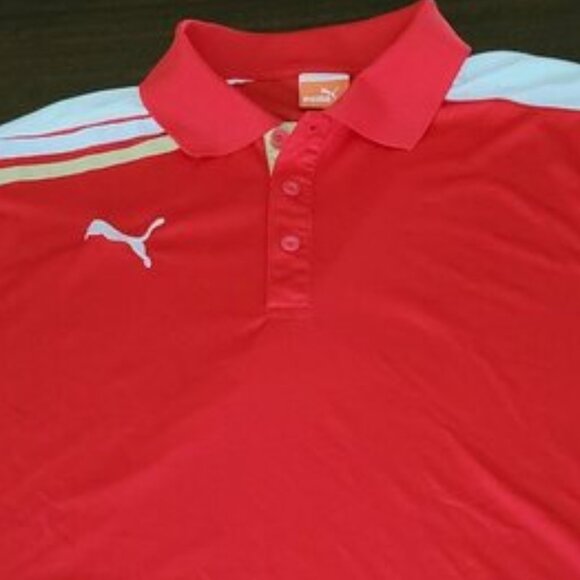 PUMA Sport Lifestyle Men's Red Golf Polo Size L - Picture 4 of 8